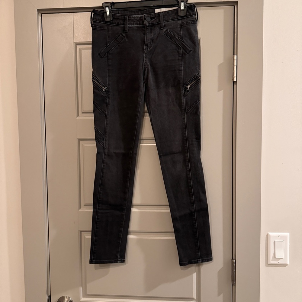 TREASURE & BOND | Black Skinny Jeans Zipper Detail Size 26